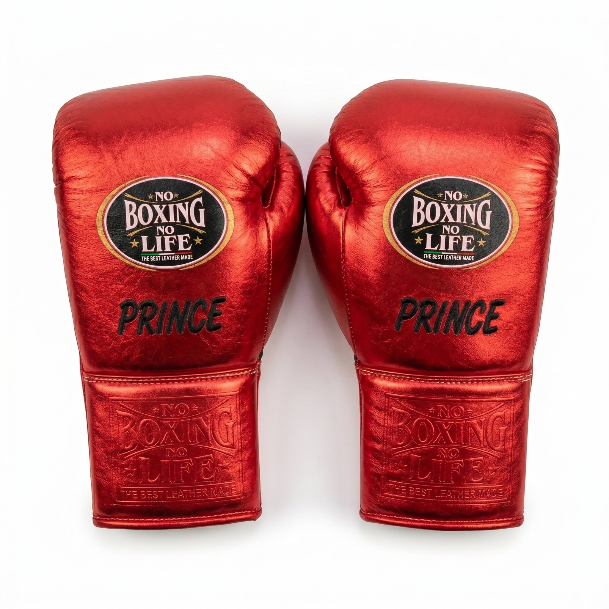 Metallic Red & Black Handmade Boxing Sparring Kit – No Boxing No Life | Personalise Your Name