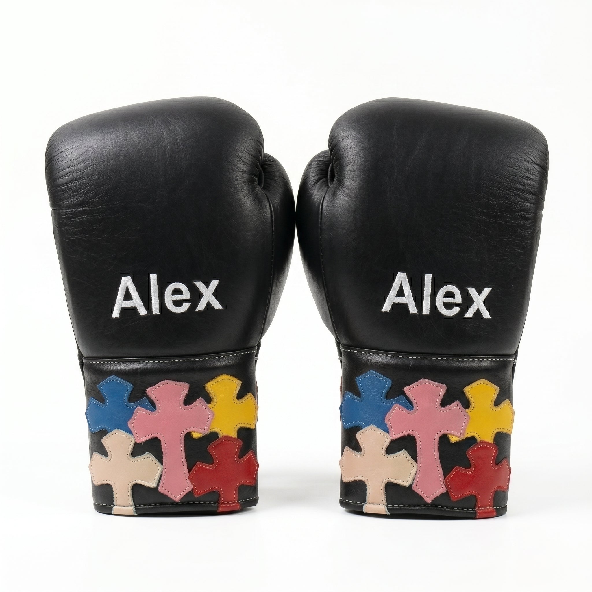 Custom Black Sparring Kit – Handmade Cross Design | Personalised Name
