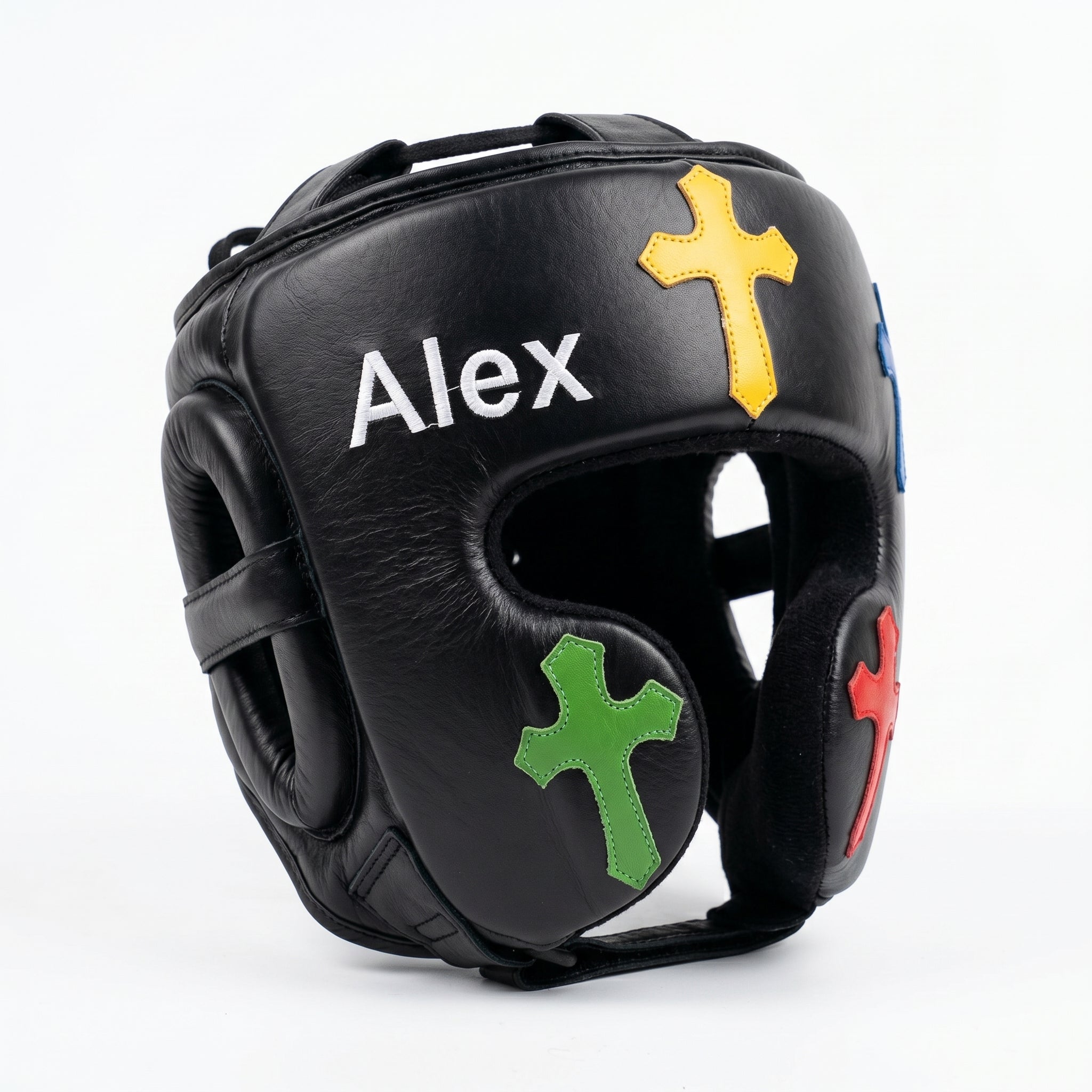 Custom Black Sparring Kit – Handmade Cross Design | Personalised Name