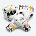 Custom White Sparring Kit – Multicolour Cross Design | Personalised Name