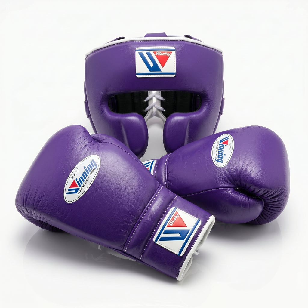All Purple Handmade Boxing Kit – Winning Premium Quality Gloves & Headgear