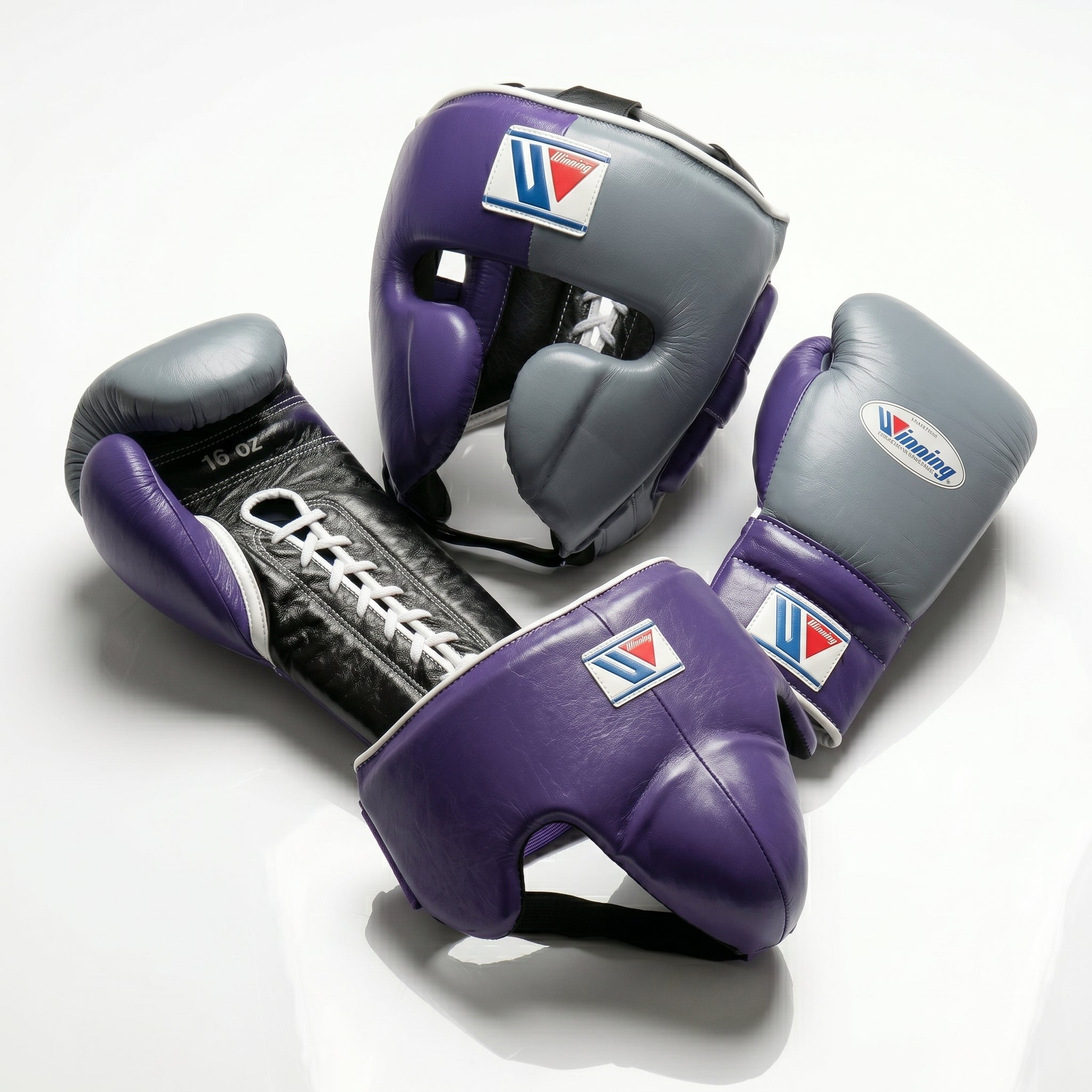 Purple & Grey Handmade Boxing Sparring Kit – Winning Premium Quality