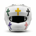 Champions Mafia Premium Cross Leather Head Guard – White