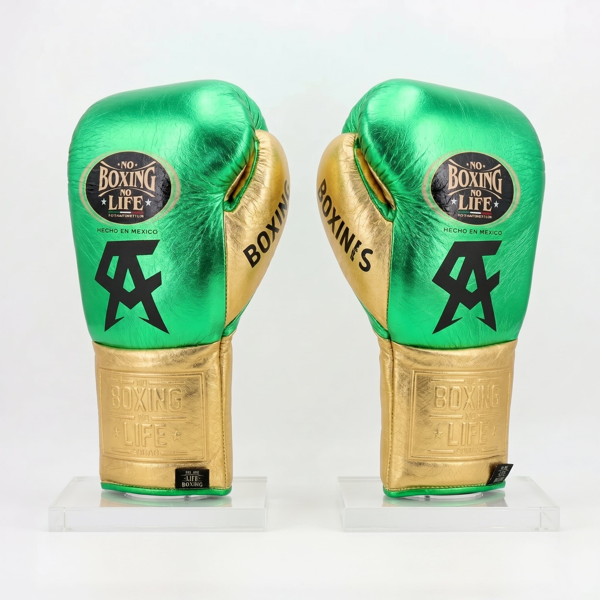 No Boxing No Life x Canelo Álvarez Boxing Gloves – Metallic Green/Gold