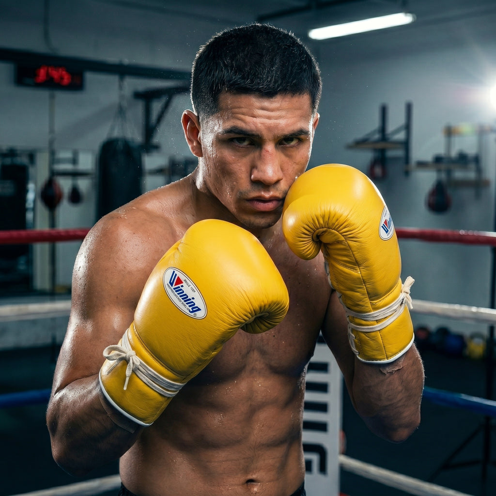 Winning Boxing Gloves – Yellow Lace-Up